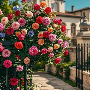 200pcs Mixed-color Climbing Rose Seeds Easy to Grow Year-round Planting Novice Friendly Flowerseed Garden Wall Green Seed Balcony Hanging Flower Arch Flower Rack Decoration All Seasons