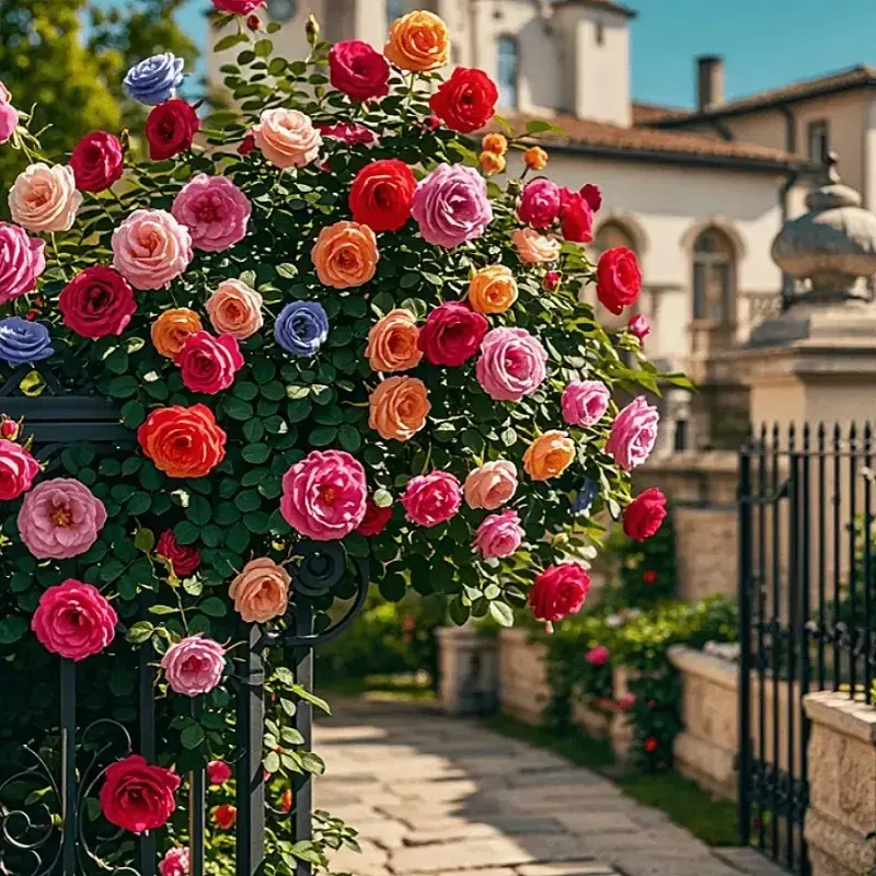200pcs Vibrant Mix Climbing Rose Seeds, All Seasons Easy-to-Grow Beginner-Friendly Novice-Friendly Seeds for Balconies, Garden Walls (Partial Sun Suitable, Bag Included)