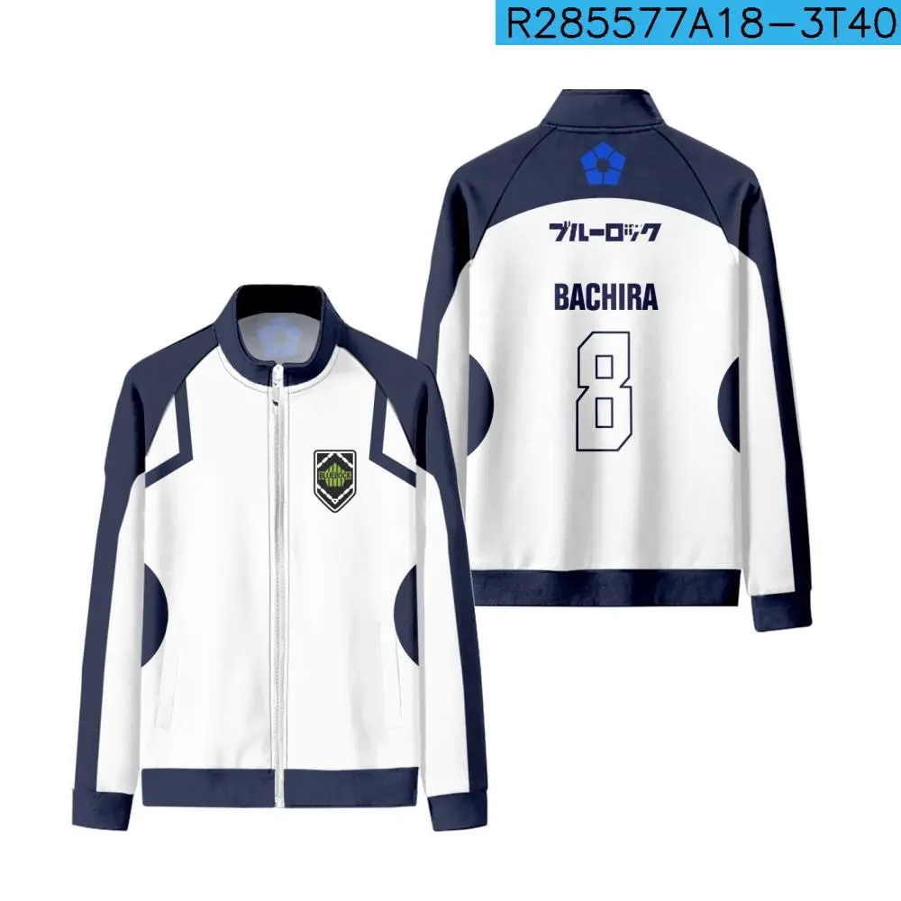 2025 Blue Lock Anime Prison Theme Jacket Men's And Women's Top Children's Clothing Role Playing White Isagi BACHIRA Outwear