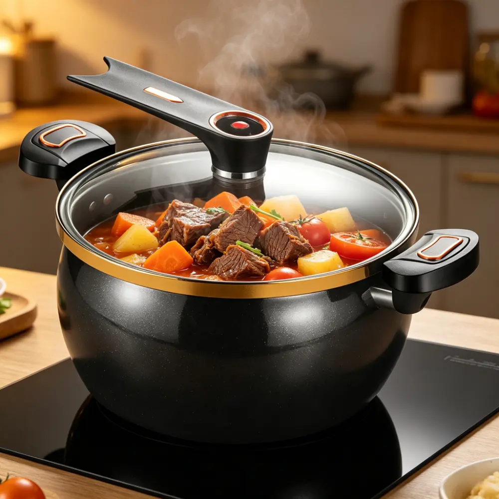 Micro Pressure Cooker, 8L/8.45Qt Multi-Function Micro Pressure Cooking Pot, 11Inch Non-Stick Kitchen Pot for Induction Cookers, Gas Cookers, Electric Ceramic Stoves, and Halogen Stoves