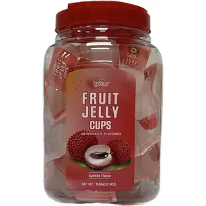 Apexy Fruit jelly cups Fruit Jelly Candy Fruit Juice Jelly Cups Lychee Flavor 52.9oz Snack Sweet Chewy Soft