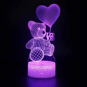 3D Cute BallBear Design Night Light, USB Powered Creative LED Desk Lamp, Decorative Light for Home Bedroom Living Room, Atmosphere Light, Perfect Christmas Gift for Boy & Girl, Birthday gifts for Children, Valentine's Day gift For Men & Women