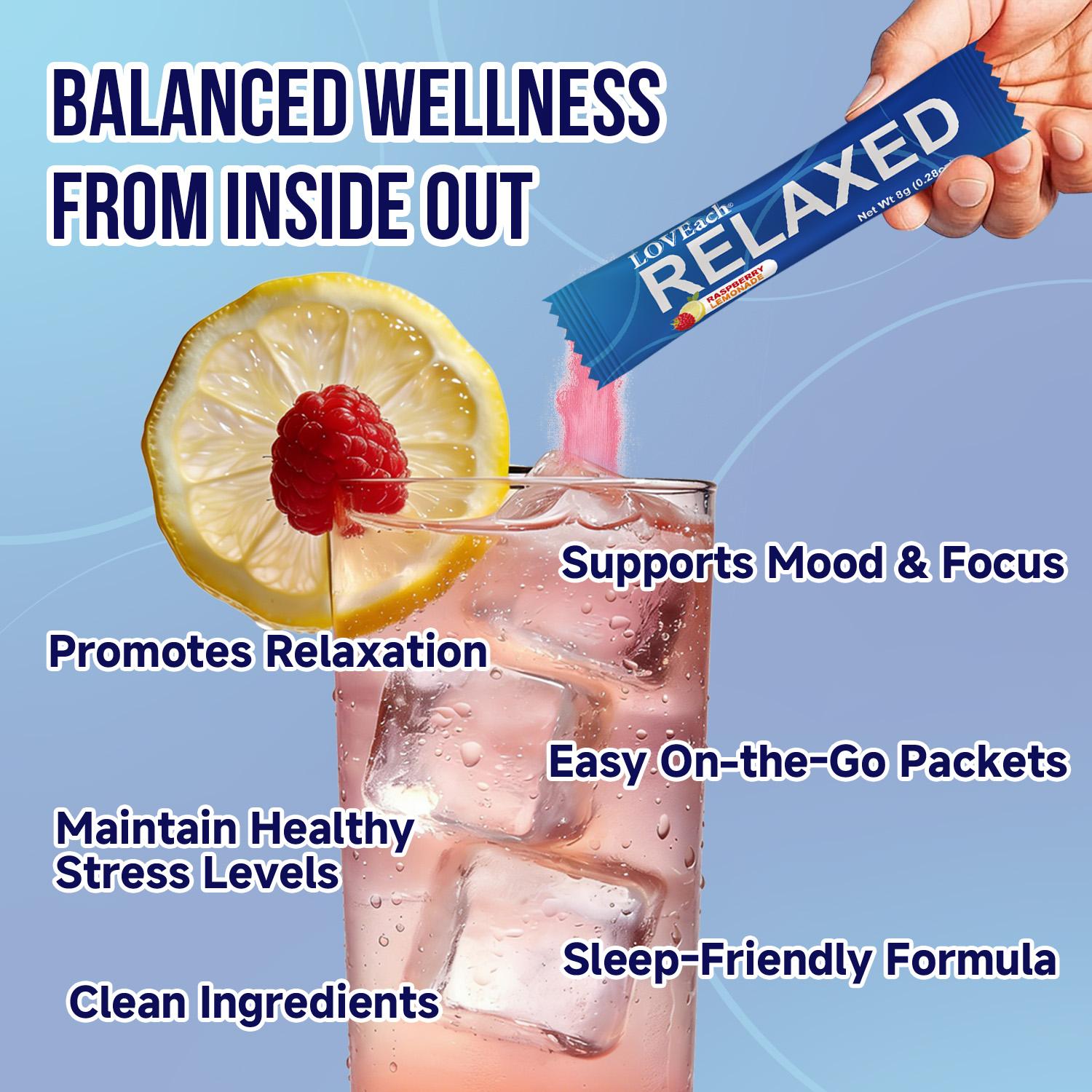MagicRelaxed Calming Sparking Mix with 8-in-1 Magnesium complex KSM-66 Ashwagandha Saffron Vitamin D3 GABA & L-Theanine Supports Cortisol Balance Mood Sleep 30 Servings No Sugar Non GMO Raspberry Lemonade Flavor Free gift mixing spoon, Dietary, Natural, E