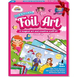 ZMLM   Dresss Up Foil Art Kit for Kids - Arts Crafts Fun Mess Free Activity