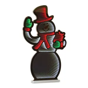 Melrose International 86032DS 29.5 in. Snowman Infinity Light Display, Festive Decor, Home Decor