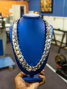 20mm Custom Handmade Men's Cuban Chain Necklace, Ice Drill Full Drill Hip Hop Style, Perfect for Valentine's Day, Halloween, Christmas Gifts