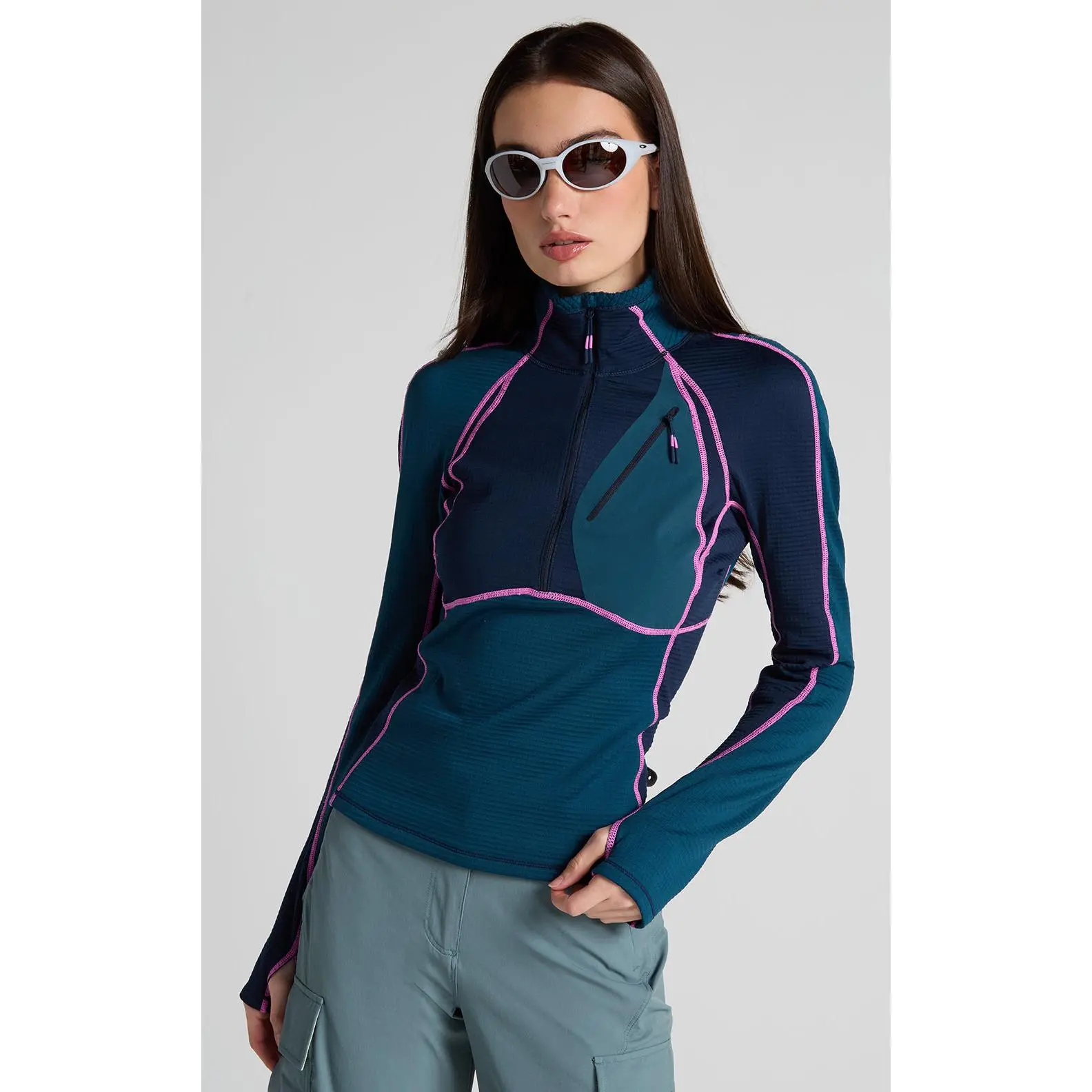 Joytrek Midlayer Grid Fleece Zip Neck