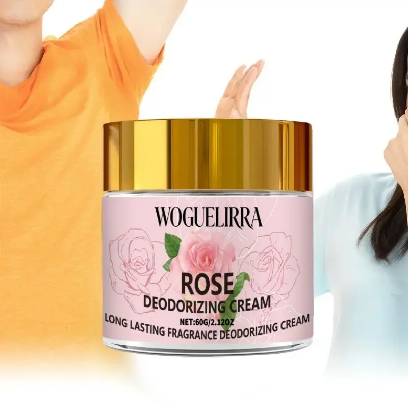 Fresh Perfumed Non Aerosol Deodorant Cream, Rose Scented, Rose Deodorizing Cream, Fragrance, 72 Hours Long-Lasting Freshness, Suitable for Armpits, Body, Intimate Areas, Stubborn Odors