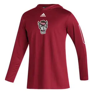 adidas Mens North Carolina State Wolfpack Locker Room Graphic Hoodie Training Casual Outerwear Casual Moisture Wicking - Red