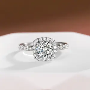 Halo - Style Round Cut Diamond Ring with Pave - Set Band – Sparkling Engagement & Wedding Jewelry