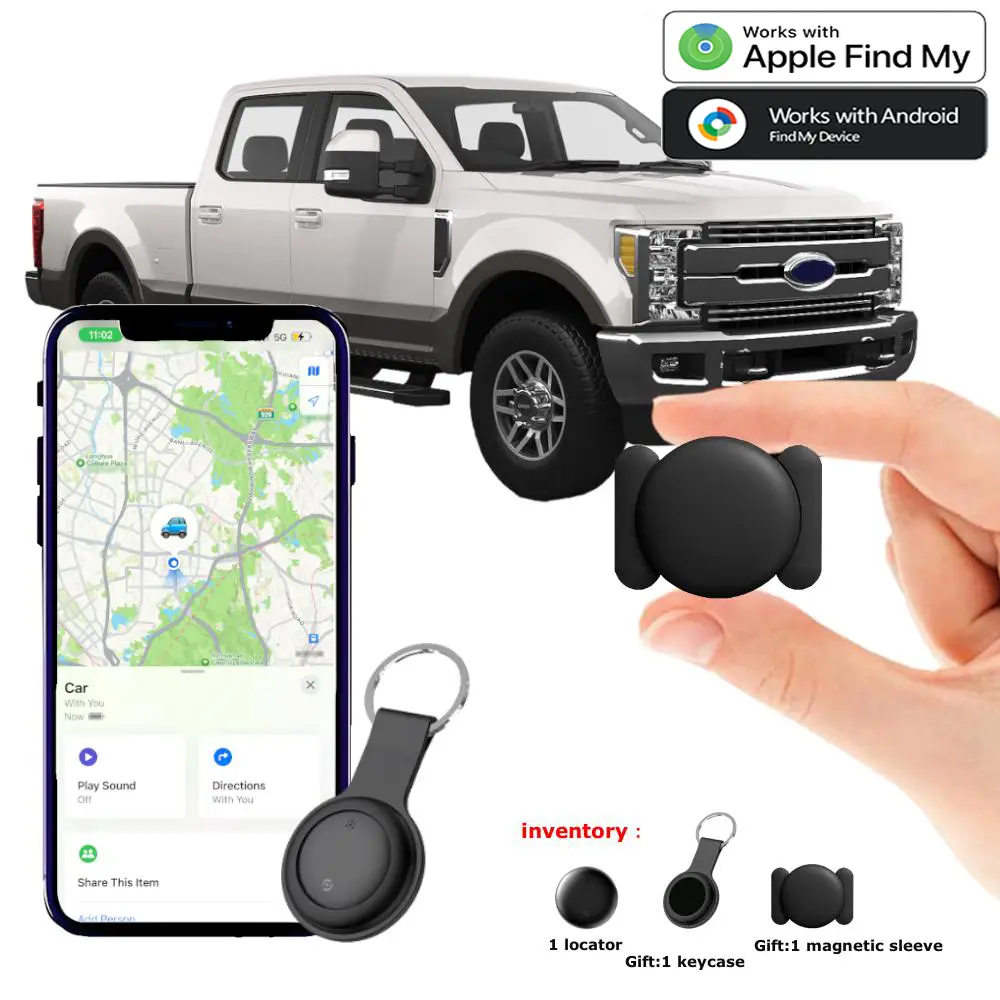 Gps para auto,GPS Tracker for Car,Motorcycle or Bicycle,Mini GPS Trackers Device with Weatherproof Magnetic Case-Works with Apple Find My (iOS Only)