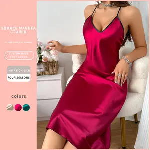 Camisole Nightdress Thin Imitation Silk Homewear Feminine Backless Camisole Dress