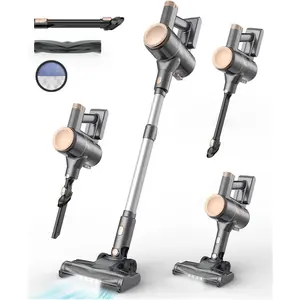 N8 Cordless Vacuum Cleaner,Lightweight Stick Vacuum with  Suction,2200mAh ,40 Mins Runtime,Self-Standing, Rechargeable Vacuum Cleaners for  Hardwood Floor Carpet  (Peach)