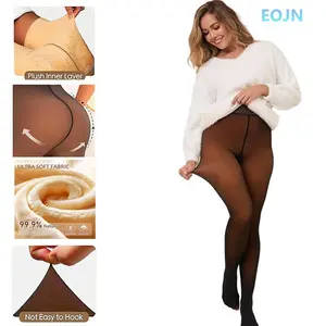 EOJN Fleece Lined Winter Tights Women - Thermal Warm Opaque Pantyhose Thick Sheer Leggings,Plus Size and Normal Size High Waisted Winter Warm Leggings,5 Colours