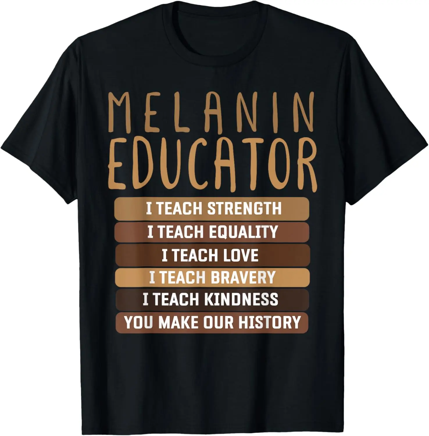 Women's Dope Melanin Teacher Graphic T-Shirt, Casual Short Sleeve Cotton Streetwear for Black Educators and BHM, Natural, Top, Fabric, Fashion, Round Neck, Moisture Absorb, Comfortable, Tshirt, Soft, Regular Fit, Natural Cotton