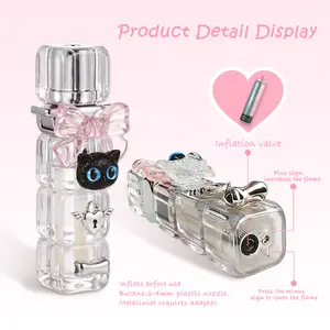 Without Gas | Fidget Spinner Lighter for Stress Relief & Fun | Cute Cat Style｜Windproof, Adjustable Red Flame, Refillable｜Spin to Relax,  Perfect Gift with Box