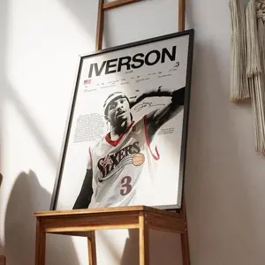 Kobe LeBron Curry Durant Iverson Poster Bundle, Basketball Wall Poster Print Unframe