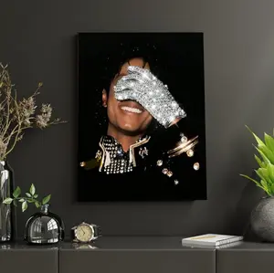 Michael Jackson Glove Poster, King of Pop Wall Art, Luxury Black Gold MJ Print, Iconic Music Legend Decor, Celebrity Wall Art Gift