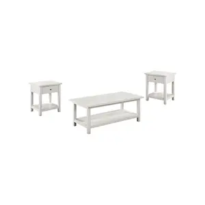 Payne 3-piece Coffee and 1-drawer End Table Set White
