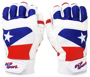 Puerto Rico RCP Baseball and Softball Batting Gloves – Rip and Tear Resistant – Reinforced Crotch, Padded Protection, Adjustable Sizes, Guantes de bateo