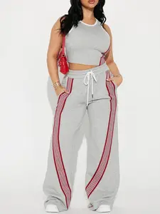 Varsity Babe Pant Set - Heathered Grey