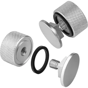 Welding Hood (Pipeliner) Helmet Fasteners Silver Headgear Replacement Parts Accessories Screws Flip Hood Aluminum - Anodized w/Silicone Washer Non-Slip 1 Pair