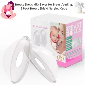 2-Pack BPA-Free Breast Shells, Nursing Milk Saver Cups for Breastfeeding Moms to Protect Sore Nipples and Collect Breast Milk