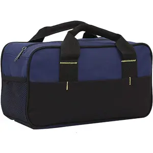 14 Inch Small Tool Tote Bag, Wide Mouth Tool Tote Bag,  Tool Organizer Bag, Multi-Pockets Wide Mouth Tool Tote For Man/Woman (Blue)