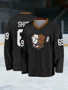 Men's #69 Sudbury Bulldogs Black Hockey Jersey Shirt Retro Style, Breathable Fabric The Perfect Gift for Hockey Fans