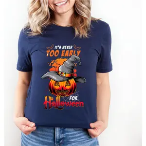 Pumpkin Halloween Shirt, It's Never Too Early For Halloween Goth Halloween T-Shirt, Halloween, Halloween Shirt, Boo Shirt spooky shirt snoopy shirt nurse halloween