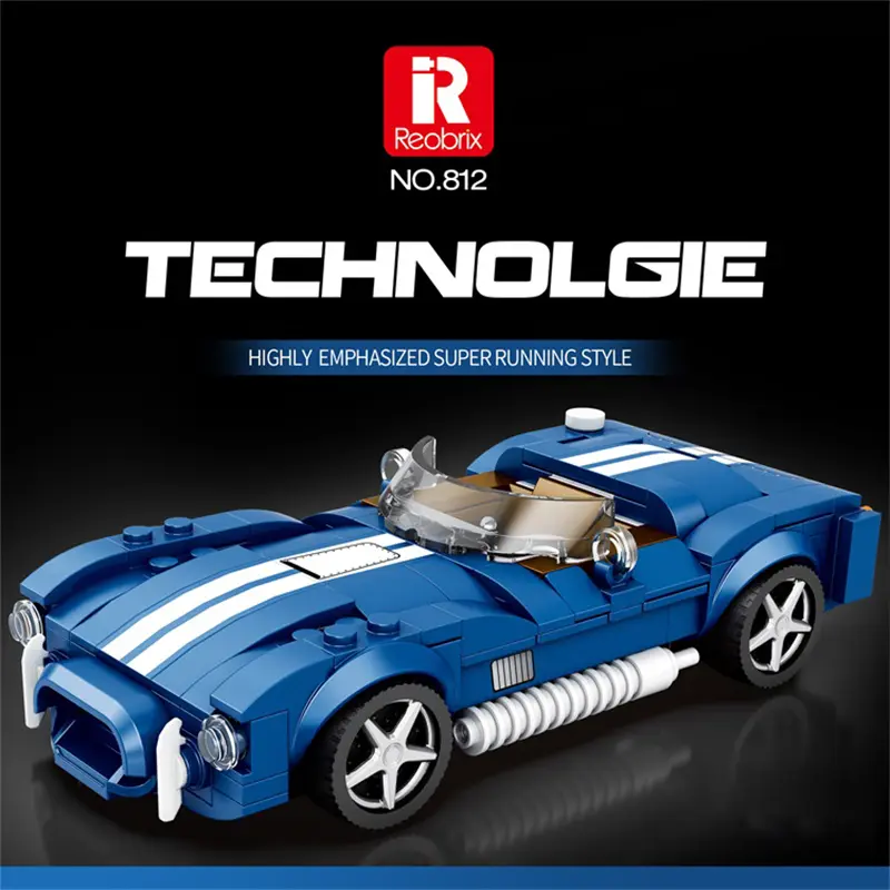 Reobrix Cobra Supercar Building Set - 312PCS Unisex Collectible Creative Kit, DIY Assembly Model, Bricks & Parts, Birthday Gift for Kids Aged 6+, Collectible Building Blocks, Creative Building Blocks