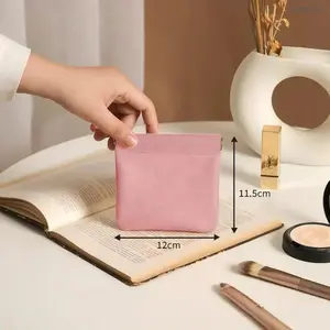Waterproof Mini Cosmetic Bag for Women – Lightweight Travel Organizer Pouch with Snap Closure, Functional Small Bag for Keys, Coins, Cards, Lipstick, Compact Daily Essentials, Perfect Christmas Gift