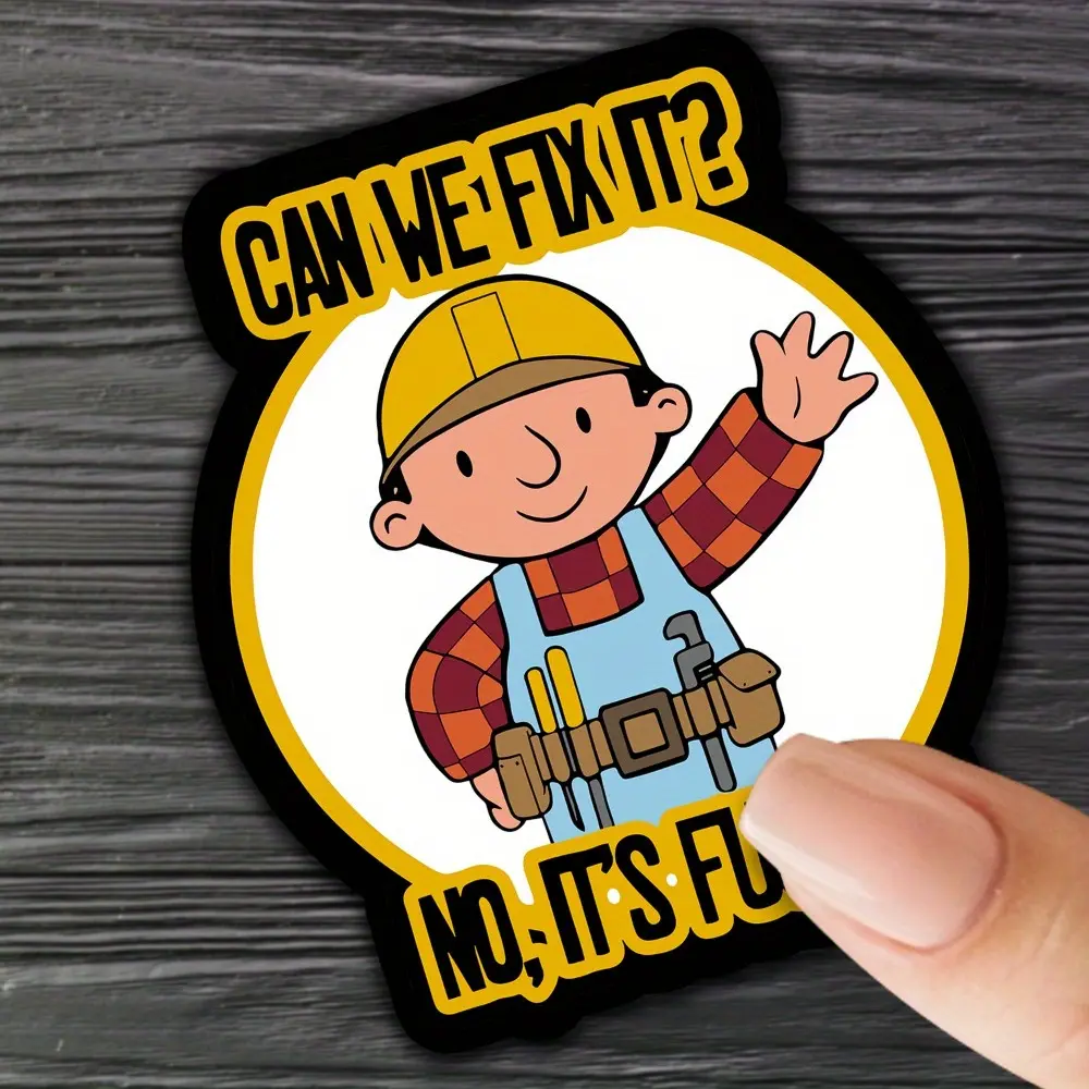 Fun 'Can We Fix It?' Toolbox Sticker - Perfect for Cars, Motorcycles, Helmets & More, Durable Paper, Single-Use Decal, Ideal for Winter & New Year Celebration, Car Truck Decal, Stickers For Cars