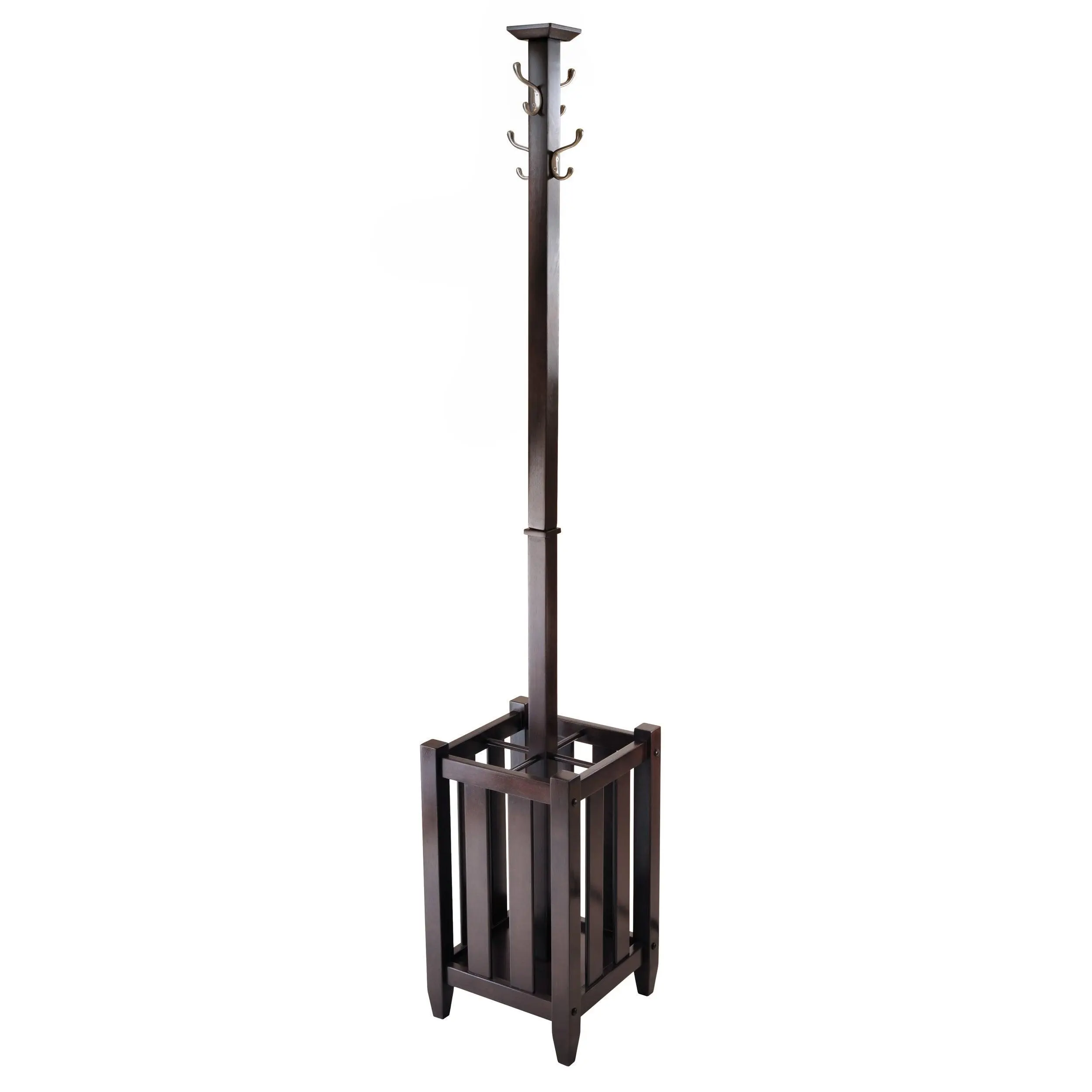 Winsome Memphis Coat Tree with Umbrella Rack, Cappuccino, Solid / Composite wood