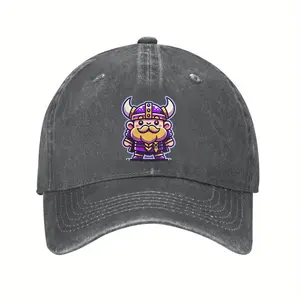 Minnesota Viking Baseball Cap |   Unisex Adjustable Denim Dad's Hat with Purple Viking Print |   Breathable and Comfortable |   Perfect for Golf, Sports and Outdoor Activities |   Hand Wash Only |   Fashion Low Profile Design