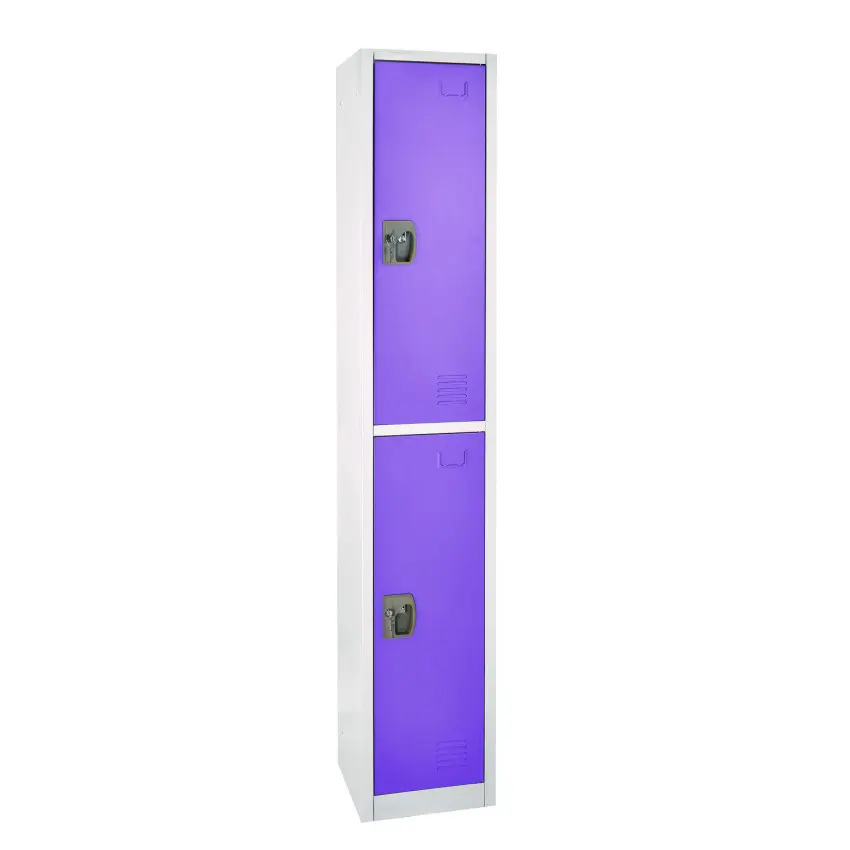 AdirOffice ALHI629202PUR Steel Storage Locker - 2-Compartment, 12x12x72 in., Purple, for Schools & Bedrooms, 100 lbs Capacity, Assembly Required, 12 X 12 X 72 In.