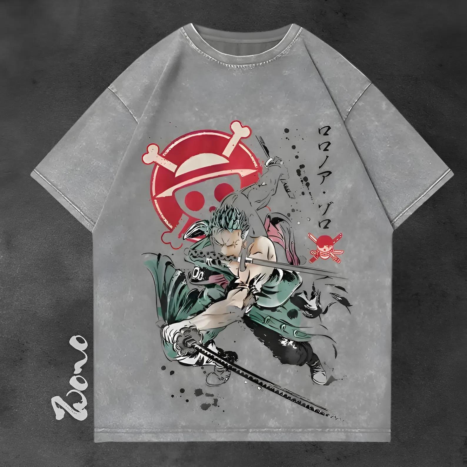 Vintage Washed Fan Gift, Japanese Anime Unisex Tee, Oversized Tee, Anime Lover Gift