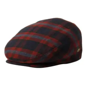 Men's Plaid Herringbone Wool Tweed Newsboy Ivy Cap Gatsby Golf Flat Hat