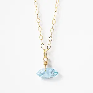 Chiara Blue Topaz Marquise Pendant Necklace