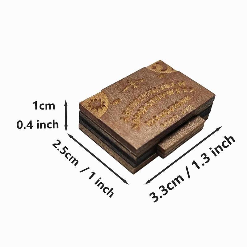 Wooden Mini Spirit Board with Storage Drawer, Gothic Letters and Numbers, Sunburst Design, Decorative Ouija-Style Home Ornament
