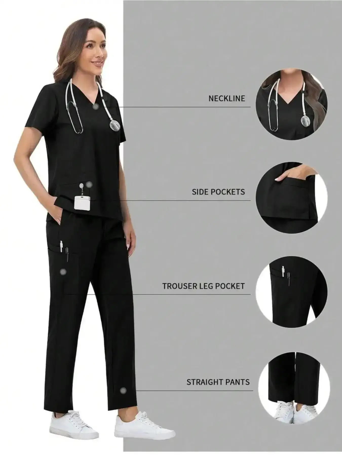Spa Uniforms, Surgical Clothes, Unisex Breathable, Soft Short-sleeved Tops, Straight Pants Suits, Beauty Salon, Manicurist Overalls, Nurse Summer aesthetic minimalist put together