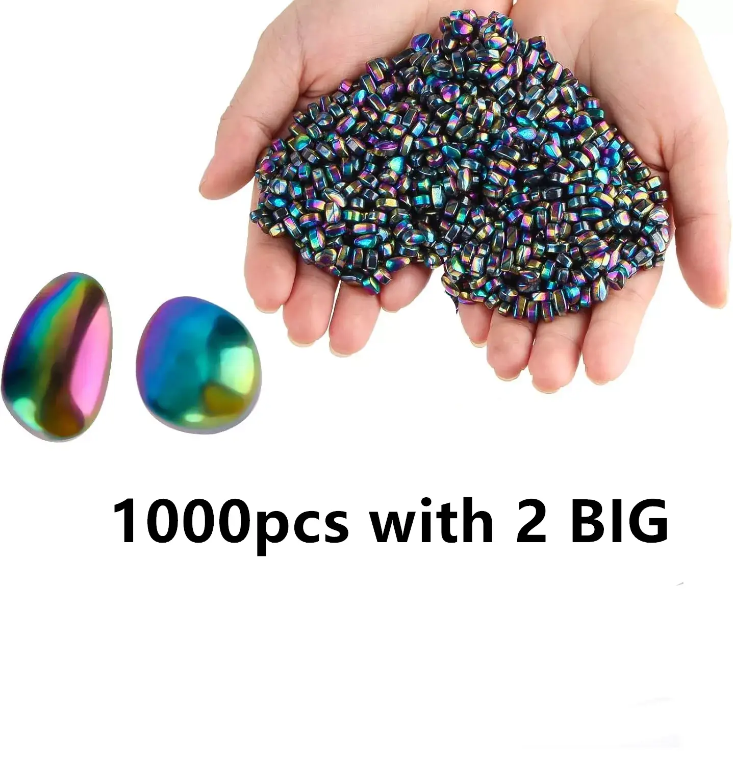 2 Large Smooth Magnetic Beads Magnetic Ferrite Putty Rocks,Weak Magnetic Smooth Ferrite Pebbles, Magnet Rock Desk Toys and Time-Killer for Adults Fidg