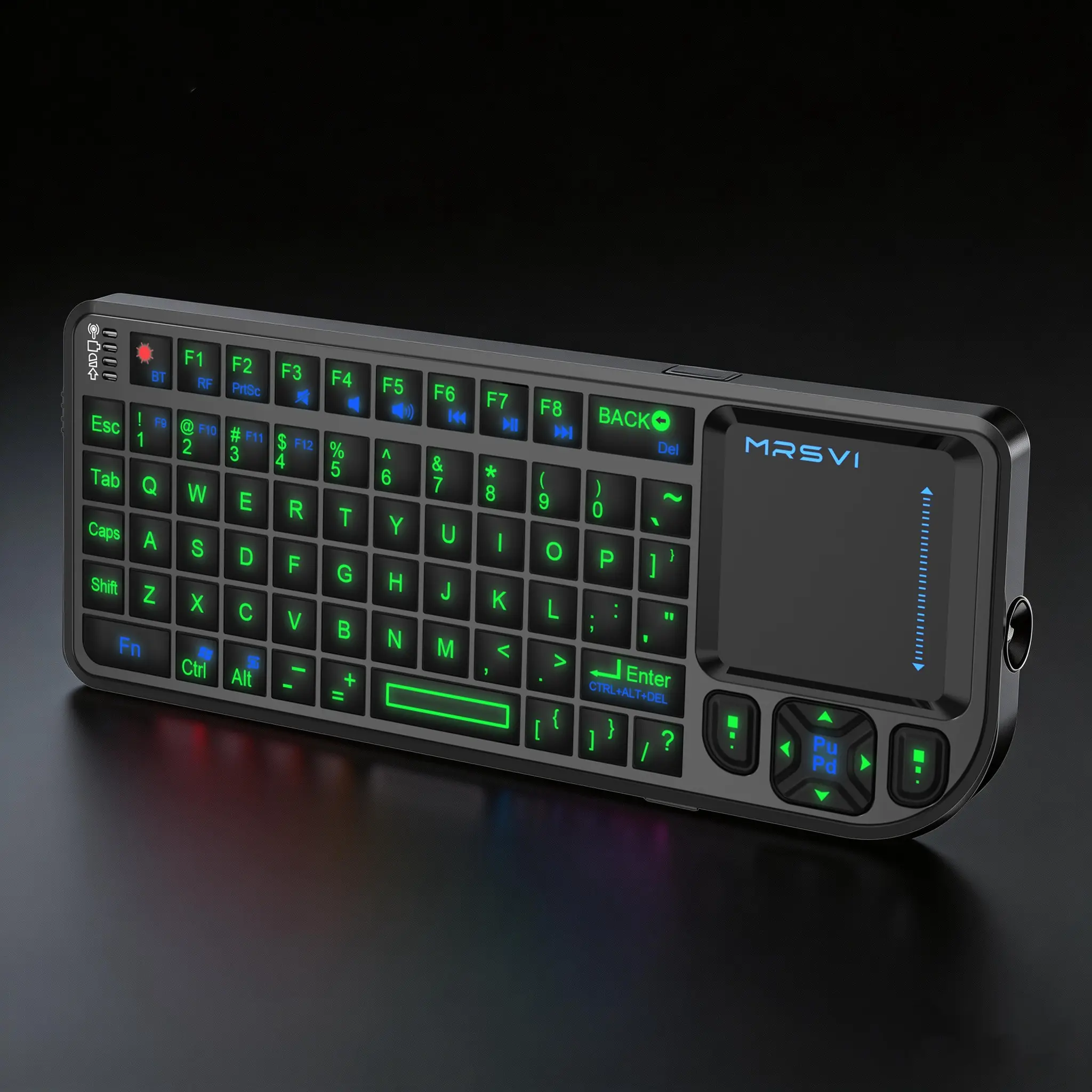 Mini Bluetooth-compatible & Wireless External Multifunctional Lighted Keyboard with Touchpad, RGB Backlit, Laser Pointer, Home Entertainment Remote, Compatible with Smart TV, MAC, Windows, Wireless Computer Keyboard, Computer Peripherals