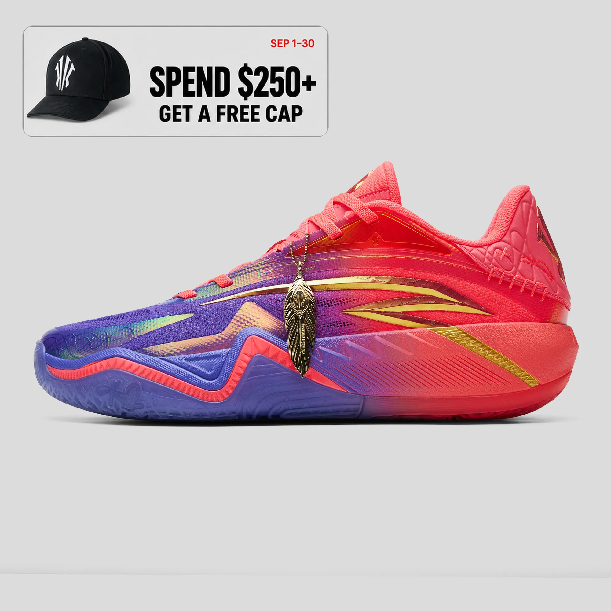 ANTA MEN KAI 3 "432HZ" Basketball Shoes Purple Pink Anti-Slip Professional Performance Rebound Sports Shoes Indoor Court Outdoor Court Team Practice Game Day Hoop Shoes Fall Training Kyrie Irving