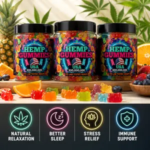Hemp Oil Infused Gummies for Adults, Fruity Gummy Bear Formula for Relaxation & Daily Wellness Support, Made in USA, 95 Count