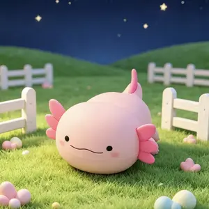 Kawaii Axolotl Night Light,Dimmable Silicone Animal Nursery Night Light,Adorable Rechargeable Squishy Novelty Bedside Touch Lamp,Baby Room Decor, Pink Night Light for Kids Teens Girls Lovers