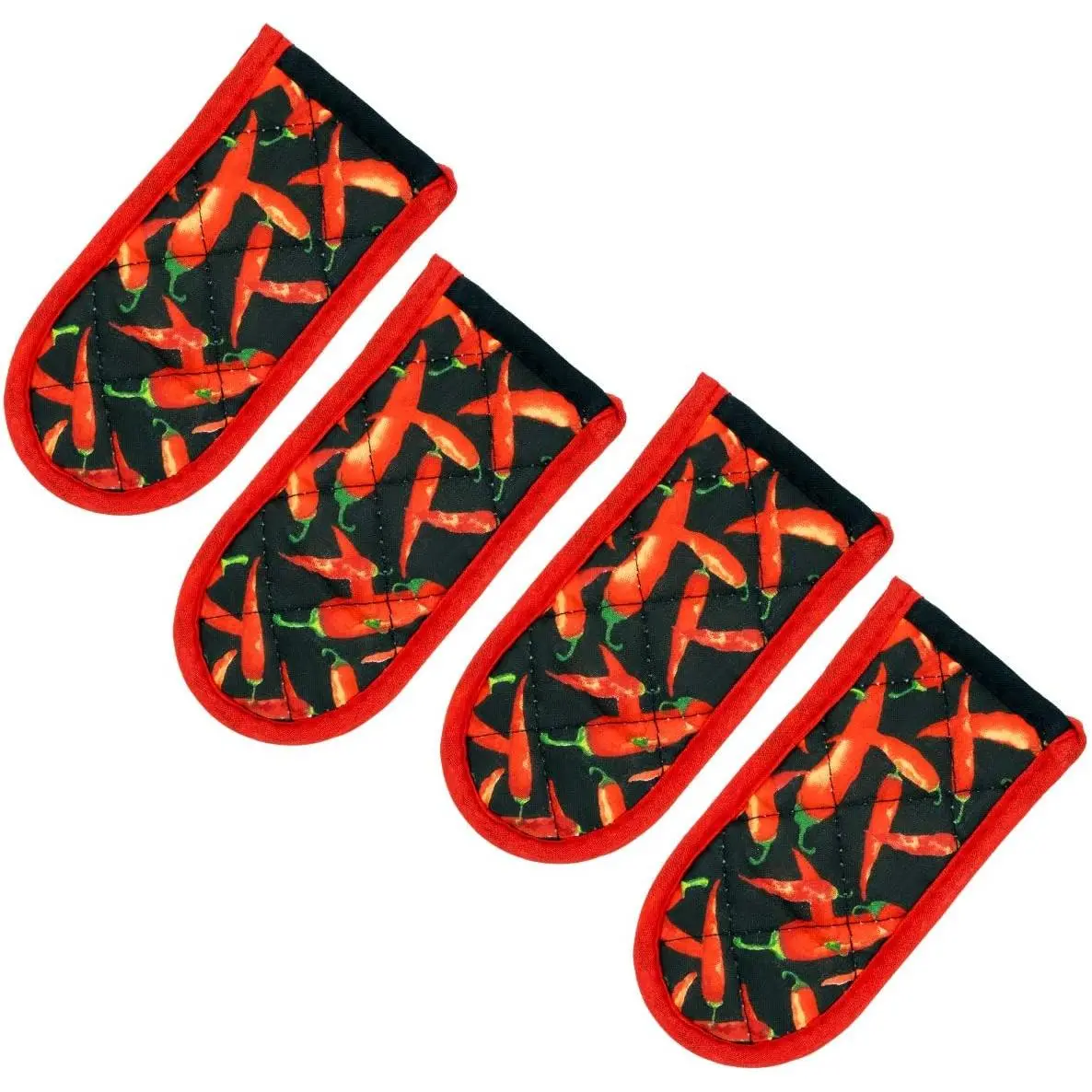 Cast Iron Skillet Handle Covers, Pot Handle Covers Heat Resistant, Heat Resistant Pan Pot Skillet Hot Handle Holder Sleeves Mitt Cover for Kitchen, BBQ and Baking Cookware (4-Pack Red Peppers)