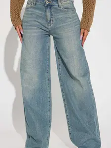 Women's High-Waist Flexible Straight-Leg Jeans