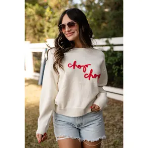 Chop Chop Script Ivory Sweater