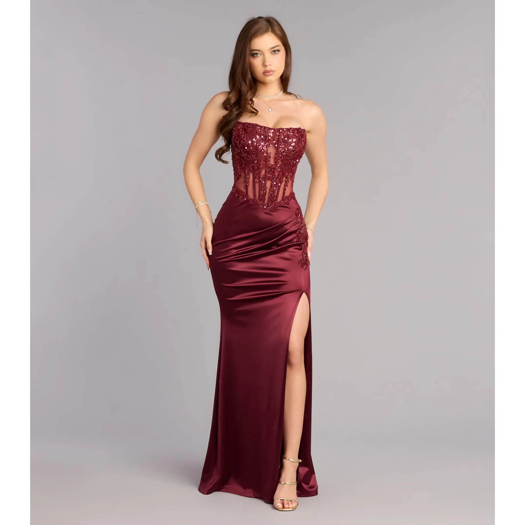 Valentina Formal Satin Corset Mermaid Dress - TikTok Shop